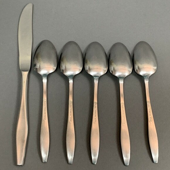 Valor Stainless Steel Spoons and Knife Made in Japan Lot of 6 - Picture 6 of 7